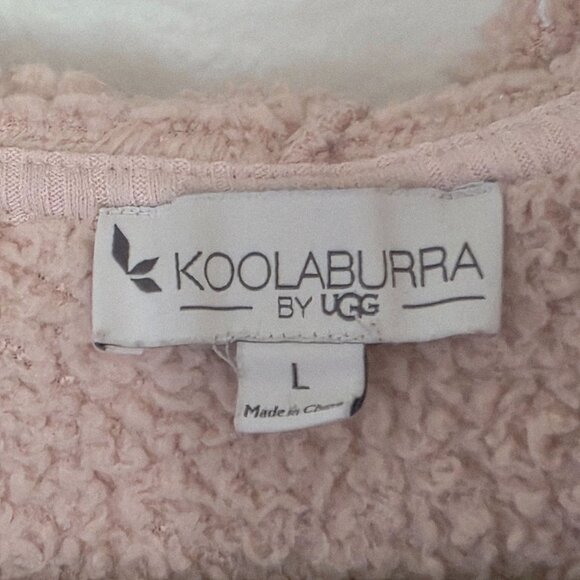 Ugg Koolaburra Womens Cardigan Large Pink Hooded Open Jacket Pockets Laganlook - Picture 4 of 6